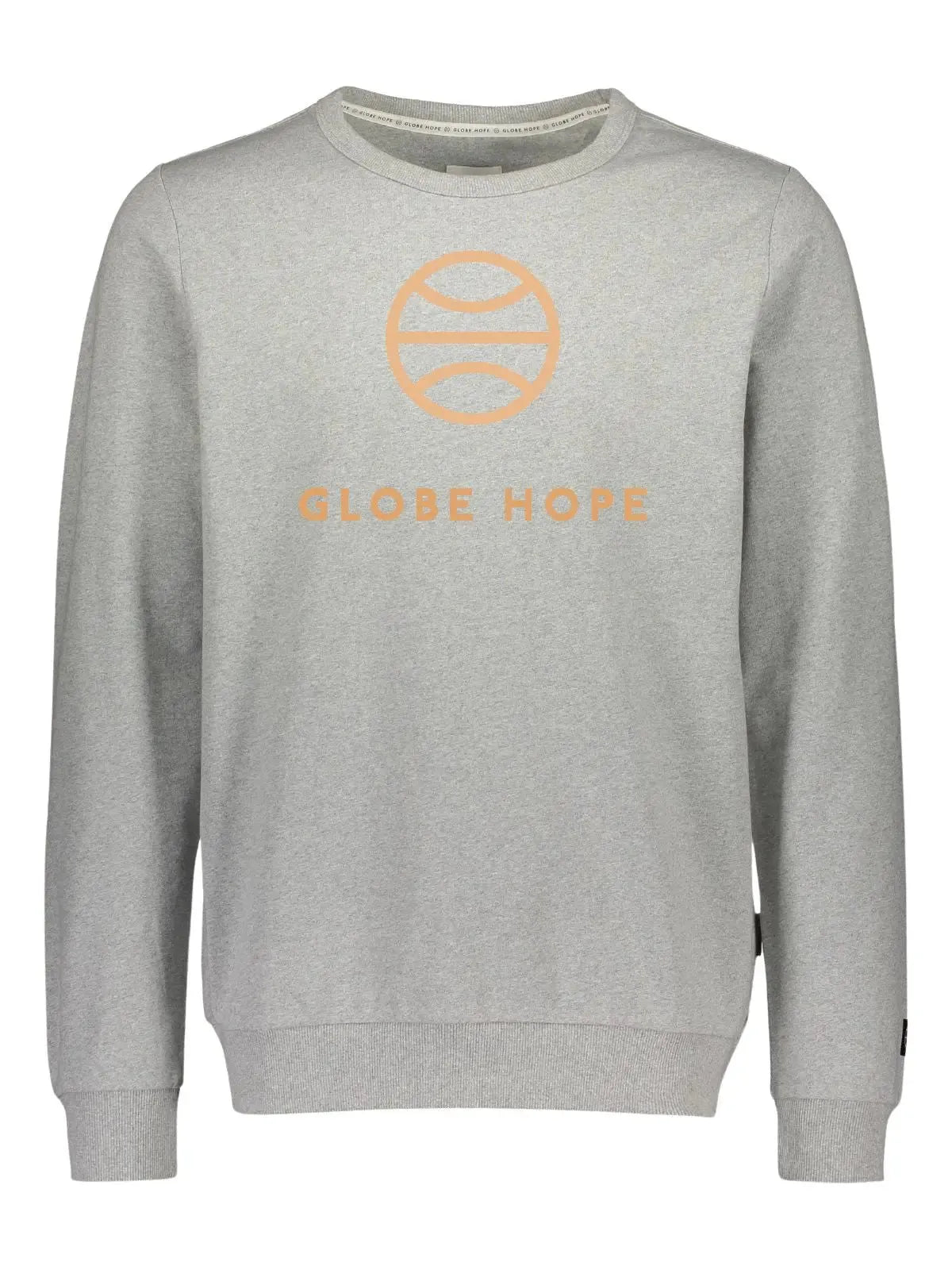 Globe Hope, LOGO collegepaita, harmaa, tuotekuva.